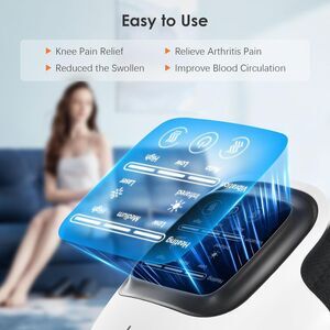Pokytcox Knee Massager, Large LED Screen, Adjustable Temp Knee Massager